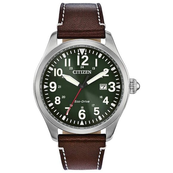 Citizen Men 's Garrison Date Indicator Eco-Drive Brown Watch 42MM BM6838-17L - Picture 1 of 4